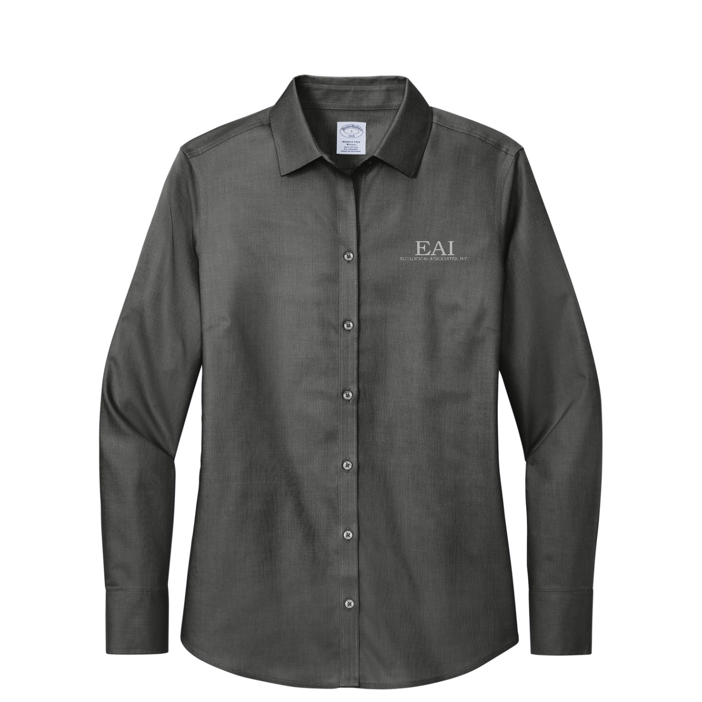 Brooks Brothers Women's Wrinkle-Free Stretch Nailhead Shirt — Deep Black