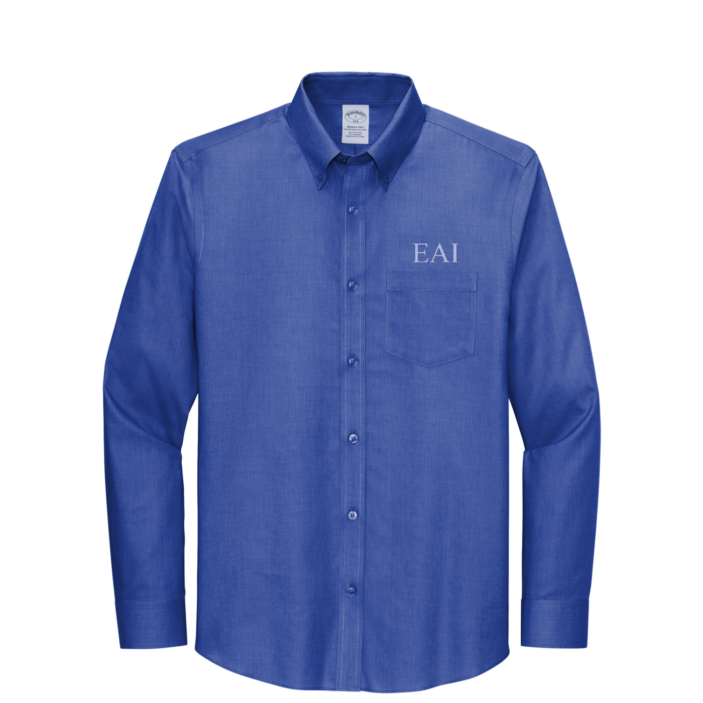 Brooks Brothers Wrinkle-Free Stretch Nailhead Shirt — Cobalt Blue