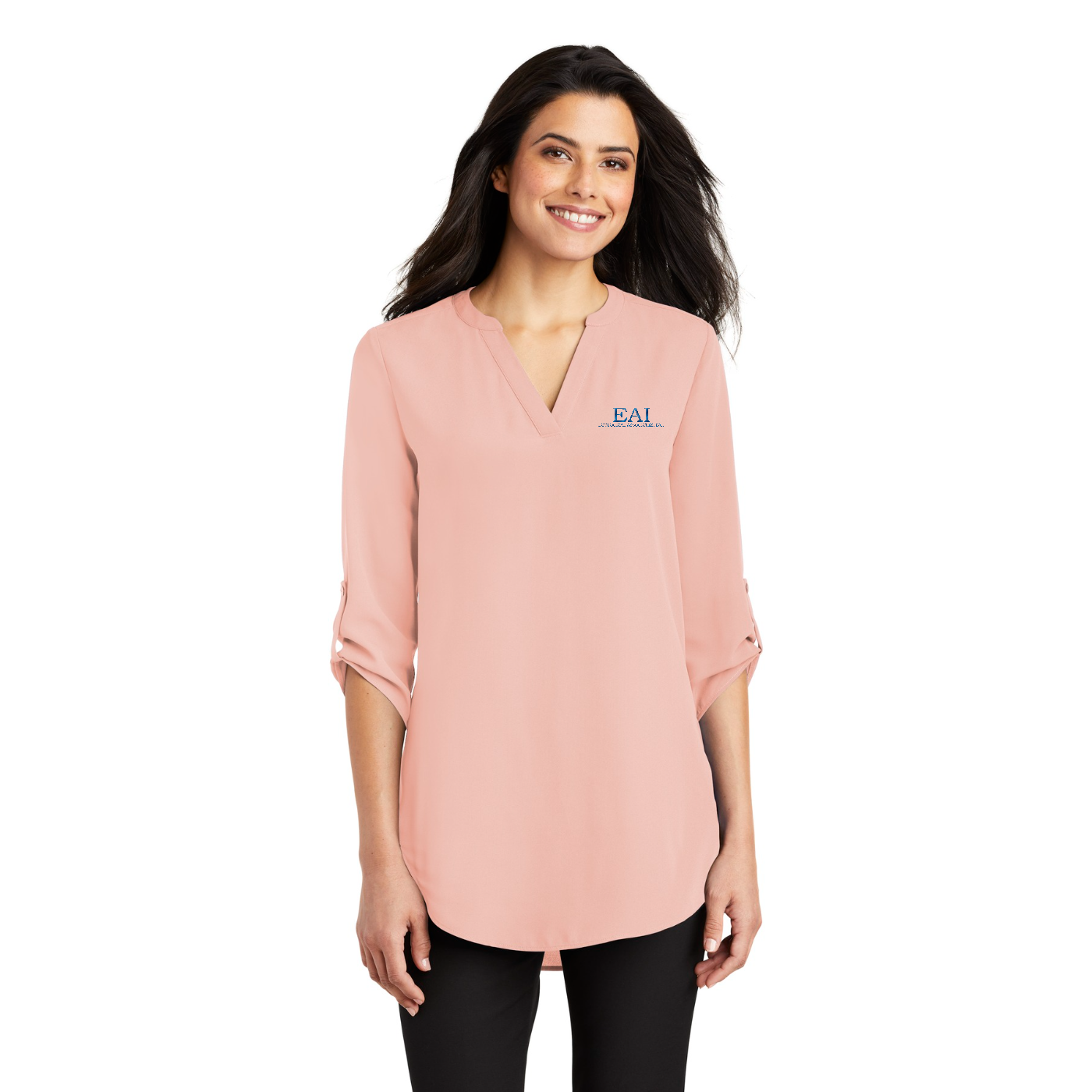 Port Authority Women's 3/4-Sleeve Tunic Blouse — model