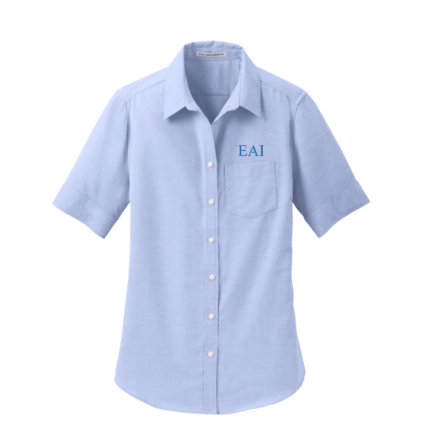 Port Authority Women's Short Sleeve SuperPro Oxford Shirt — Oxford Blue