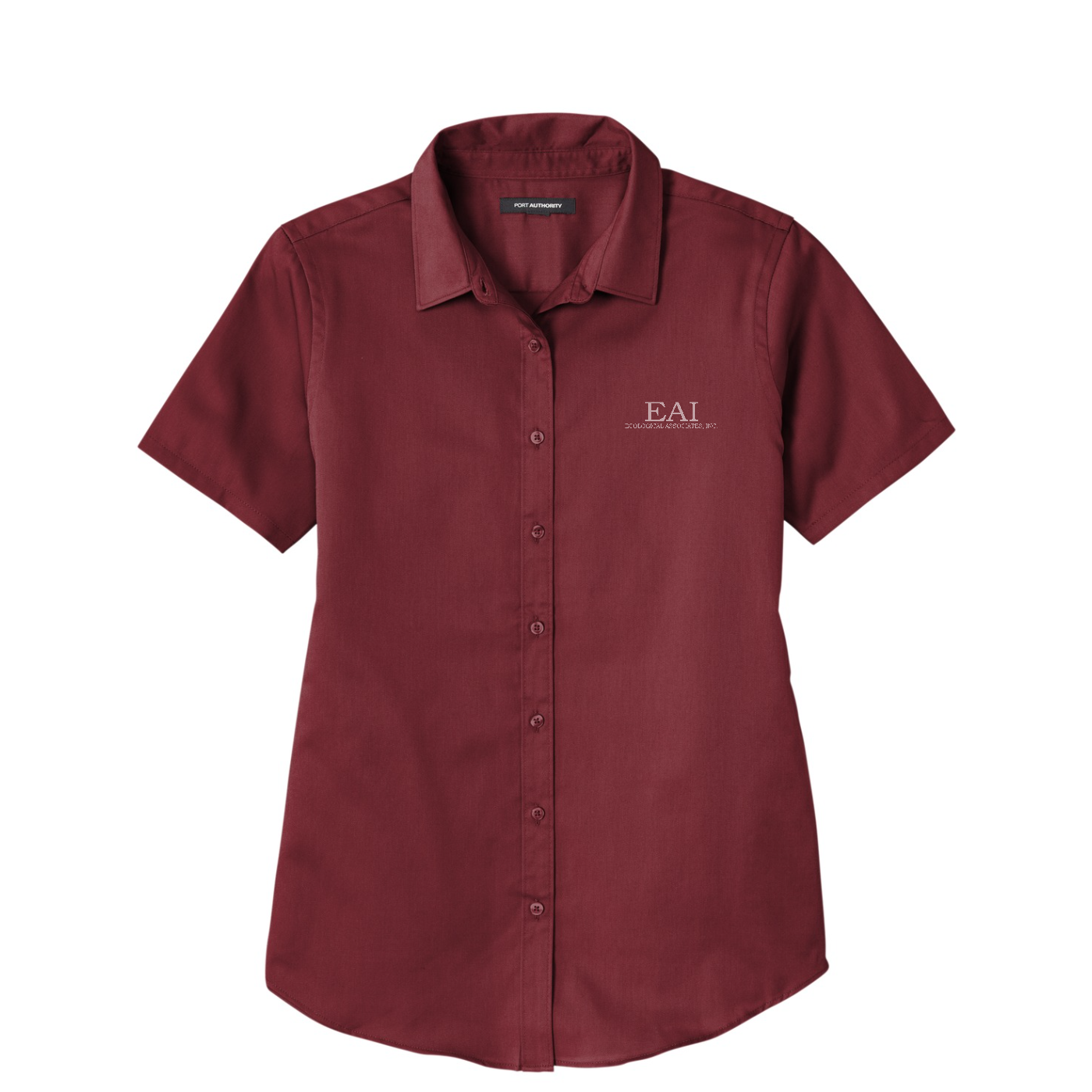 Port Authority Women's Short Sleeve SuperPro ReactTwill Shirt — Burgundy