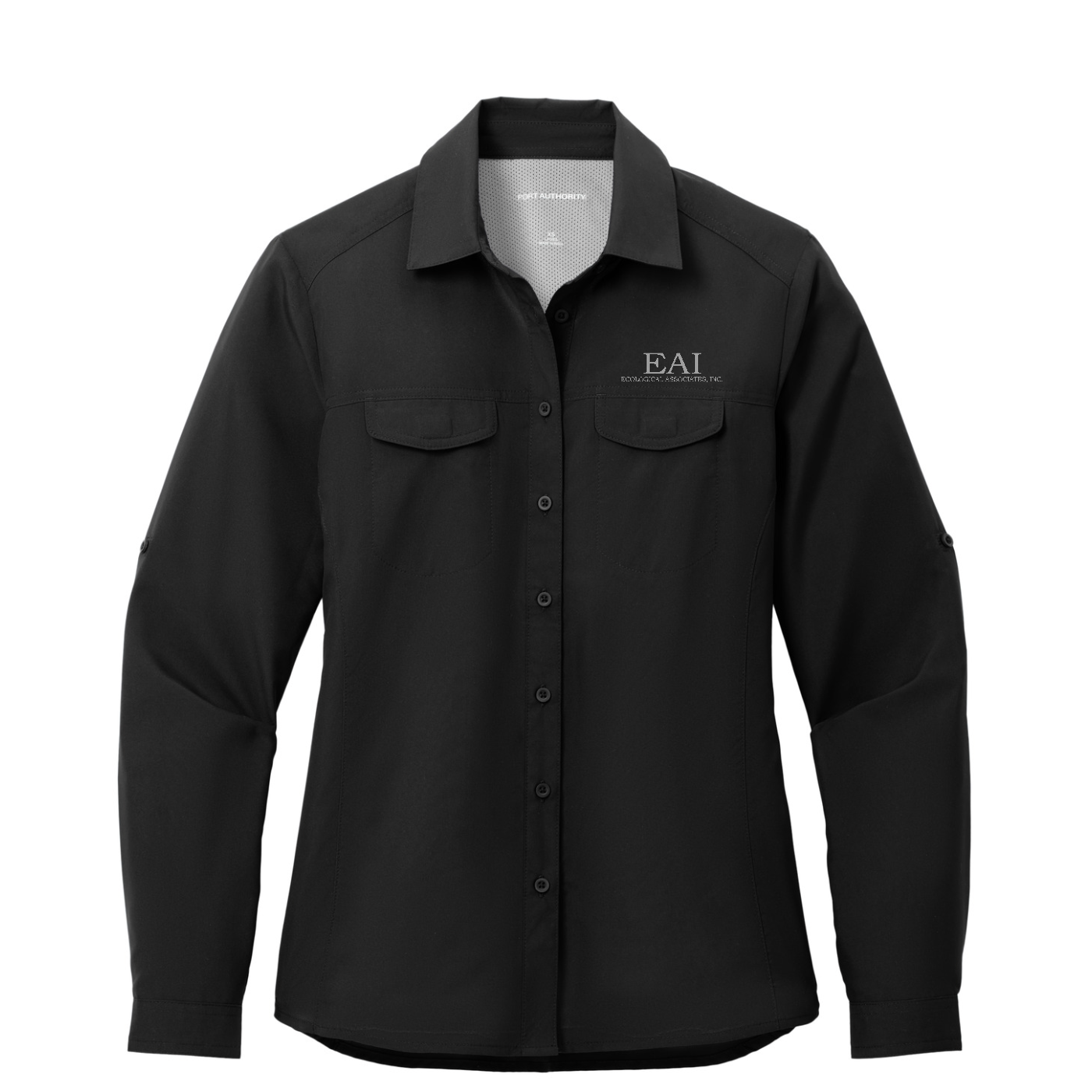 Port Authority Women's Long Sleeve UV Daybreak Shirt — Deep Black