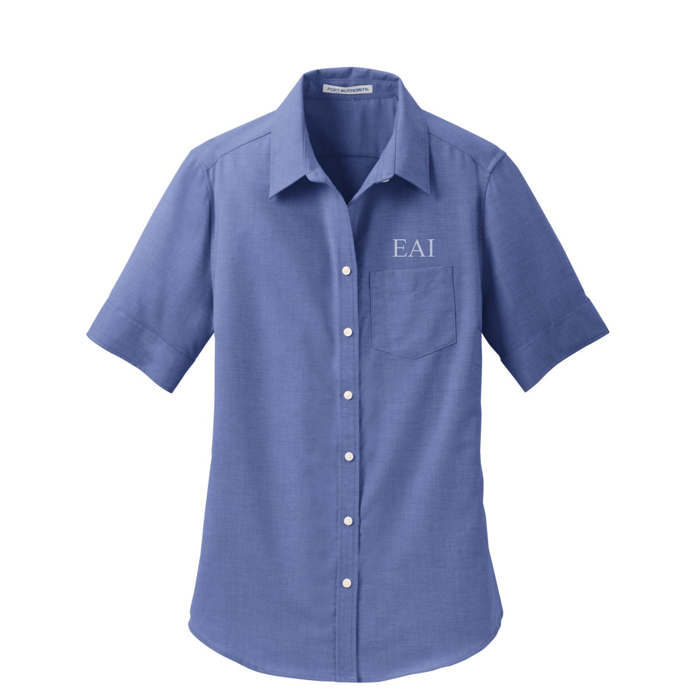 Port Authority Women's Short Sleeve SuperPro Oxford Shirt — Navy
