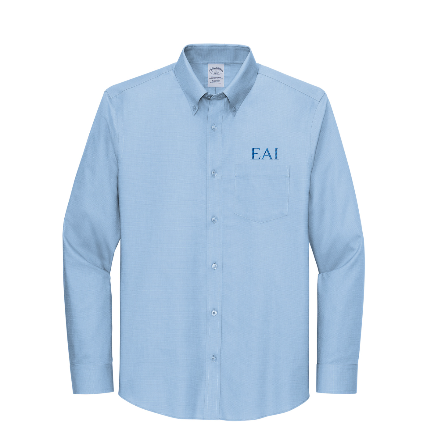 Brooks Brothers Wrinkle-Free Stretch Nailhead Shirt — Newport Blue