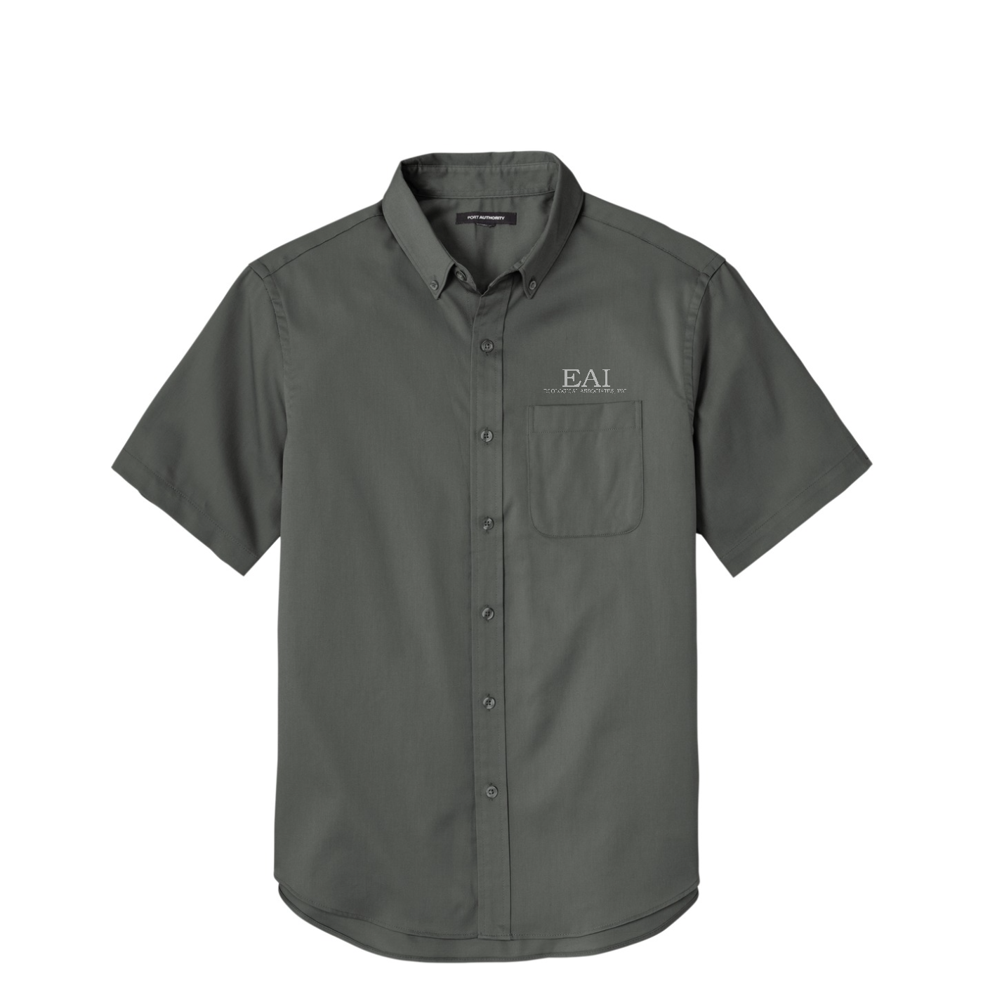 Port Authority Short Sleeve SuperPro React Twill Shirt — Storm Grey