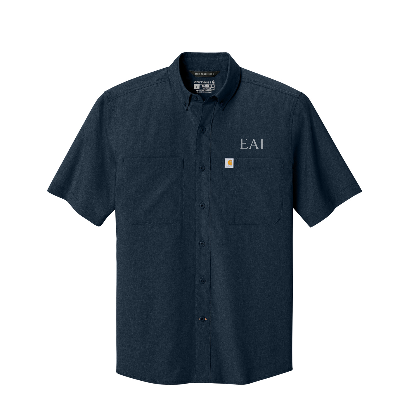 Carhartt Force Sun Defender Short Sleeve Shirt — Navy