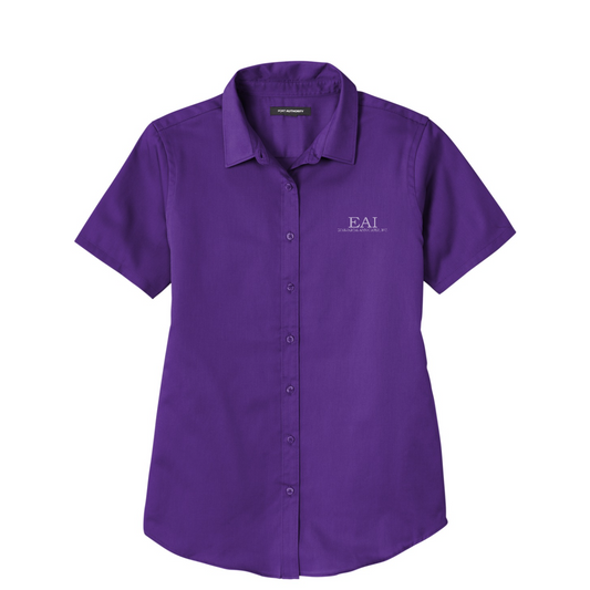 Port Authority Women's Short Sleeve SuperPro ReactTwill Shirt — Purple
