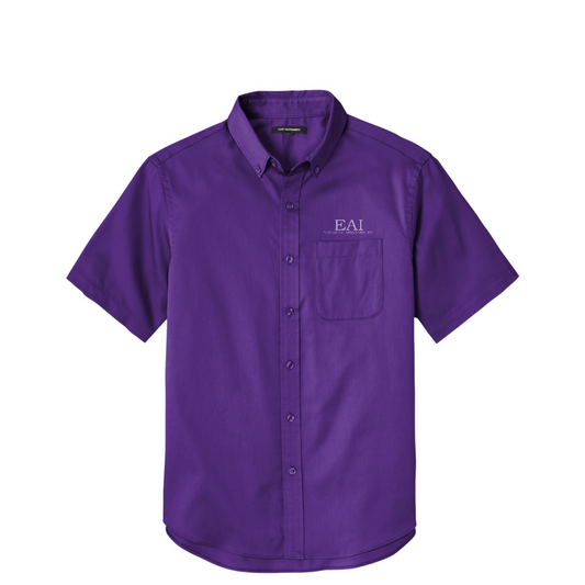 Port Authority Short Sleeve SuperPro React Twill Shirt — Purple