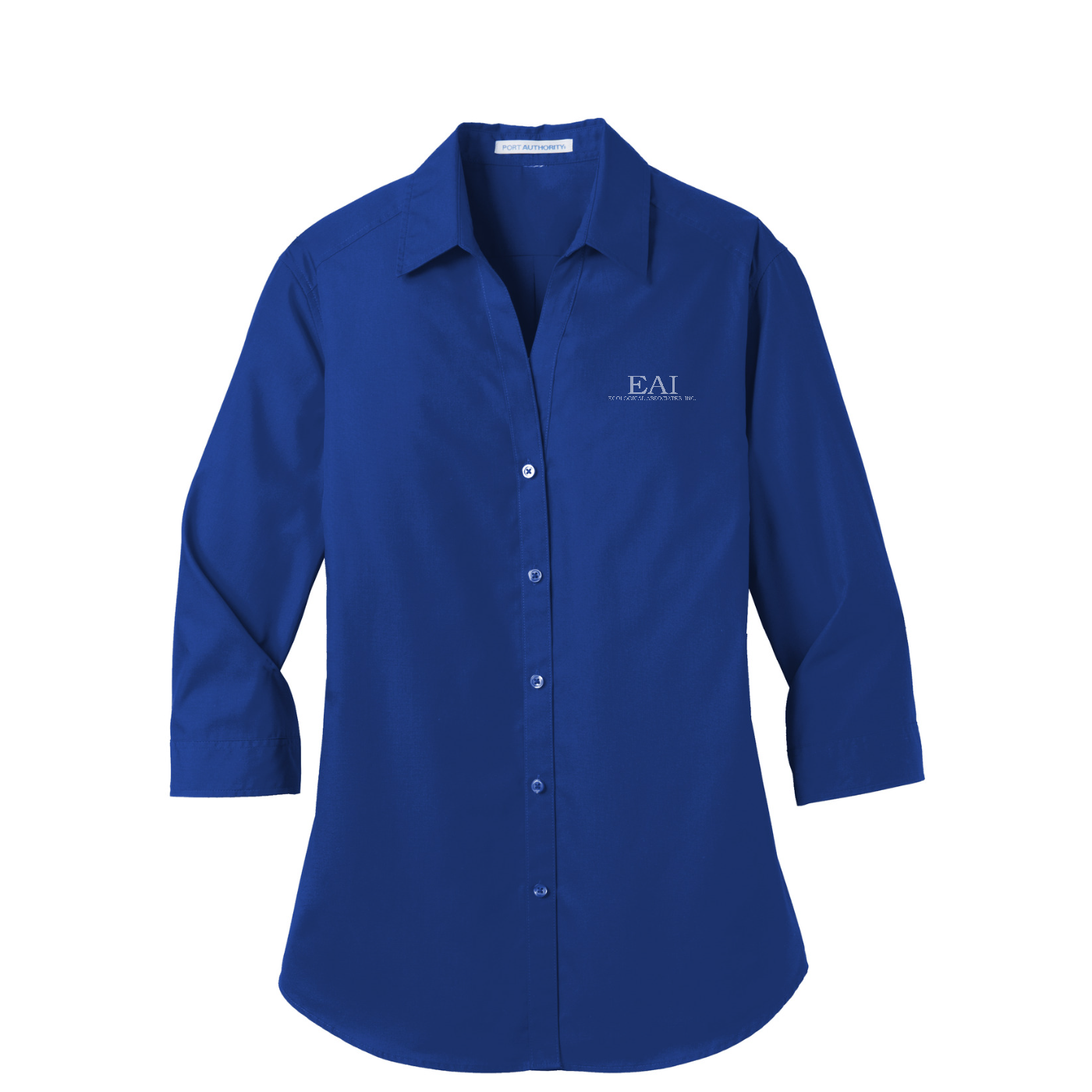Port Authority Women's 3/4-Sleeve Carefree Poplin Shirt — True Royal