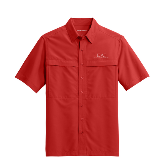 Port Authority Short Sleeve UV Daybreak Shirt — Rich Red