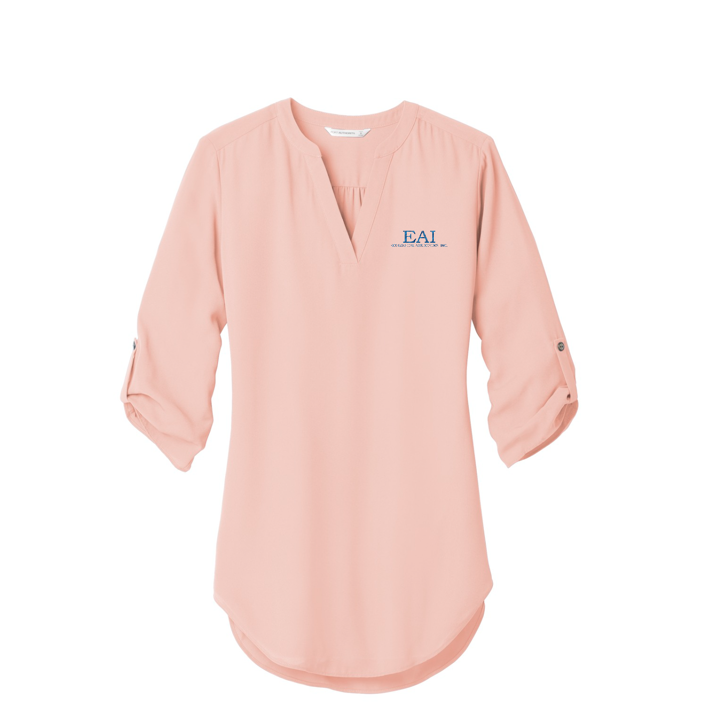 Port Authority Women's 3/4-Sleeve Tunic Blouse — Rose Quartz