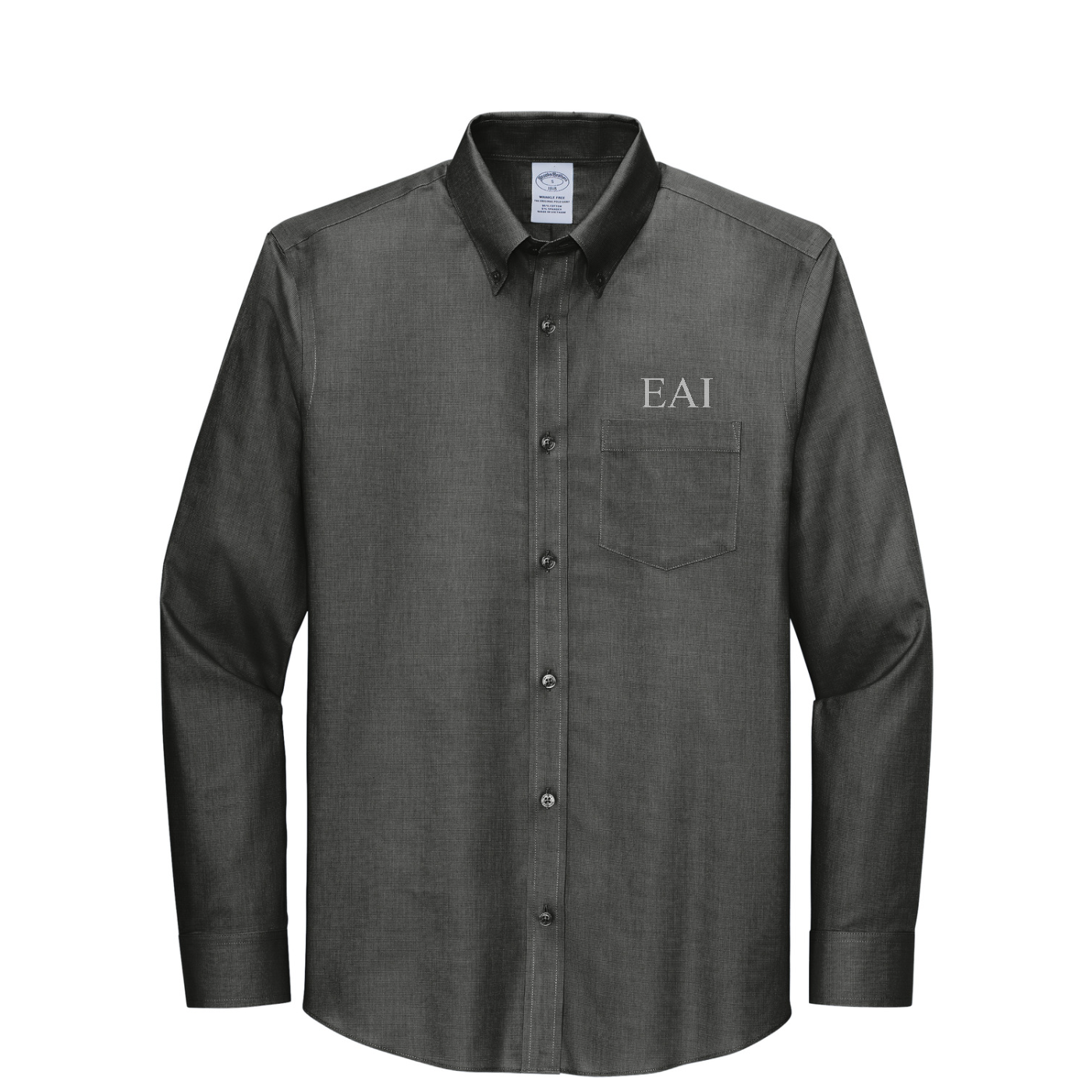 Brooks Brothers Wrinkle-Free Stretch Nailhead Shirt — Deep Black
