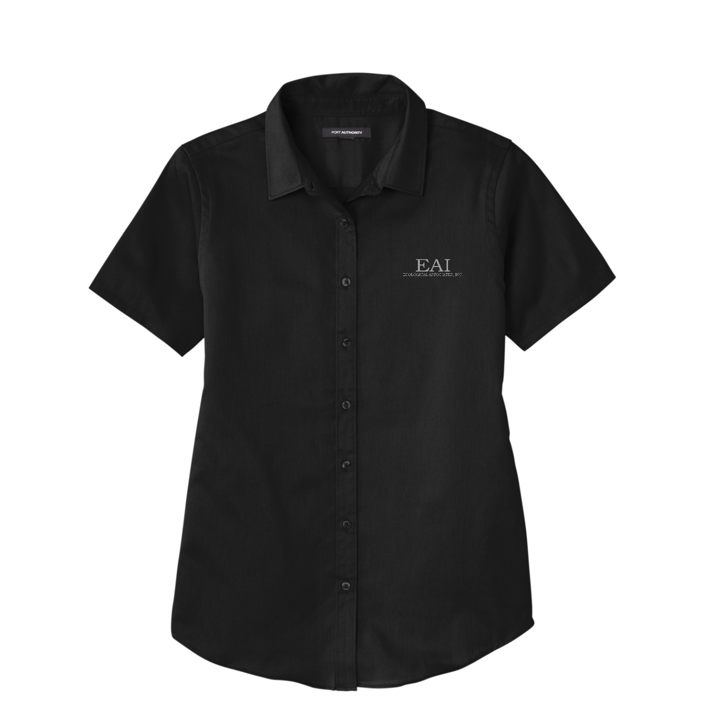 Port Authority Women's Short Sleeve SuperPro ReactTwill Shirt — Deep Black