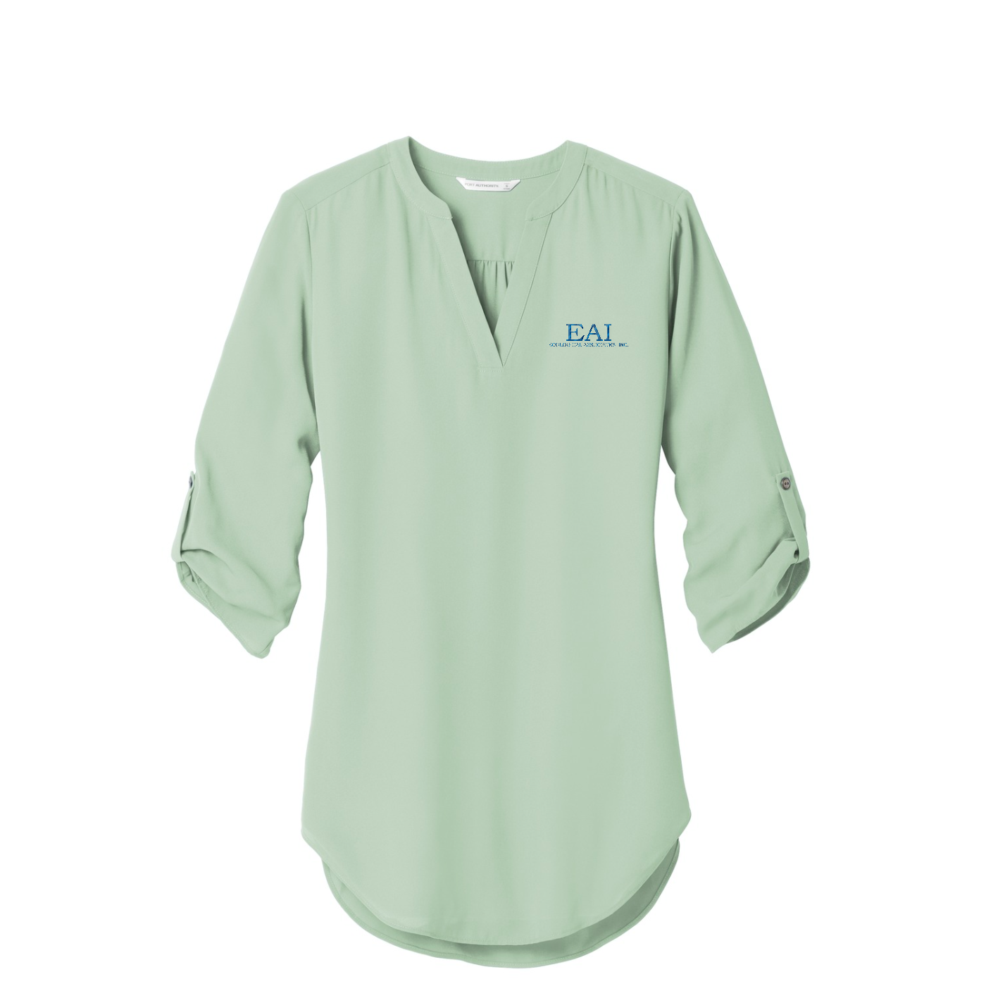 Port Authority Women's 3/4-Sleeve Tunic Blouse — Misty Sage