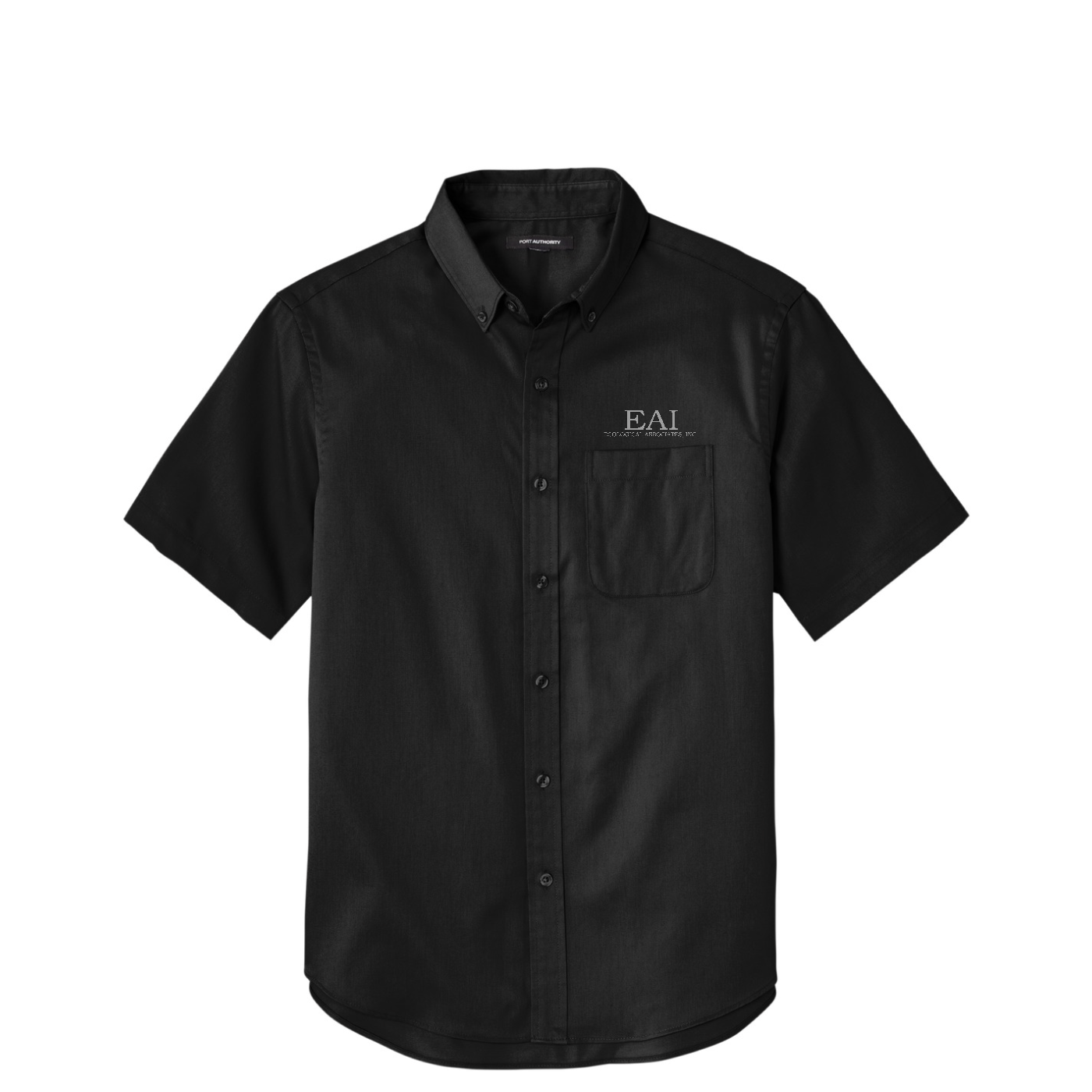 Port Authority Short Sleeve SuperPro React Twill Shirt — Deep Black